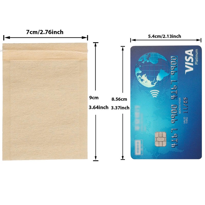 Eketirry 100 كيس شاي من Eketirry للاستعمال مرة واحدة للشاي السائب، كيس شاي فارغ مع مادة لب الخشب، كيس فلتر شاي غير مبيض مع رباط (أولي، 2.76 × 3.64 بوصة) - Image 3